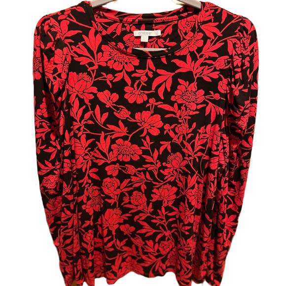 19. WOMENS CHICO’S 3/XL DETAIL TOP - Picture 1 of 4